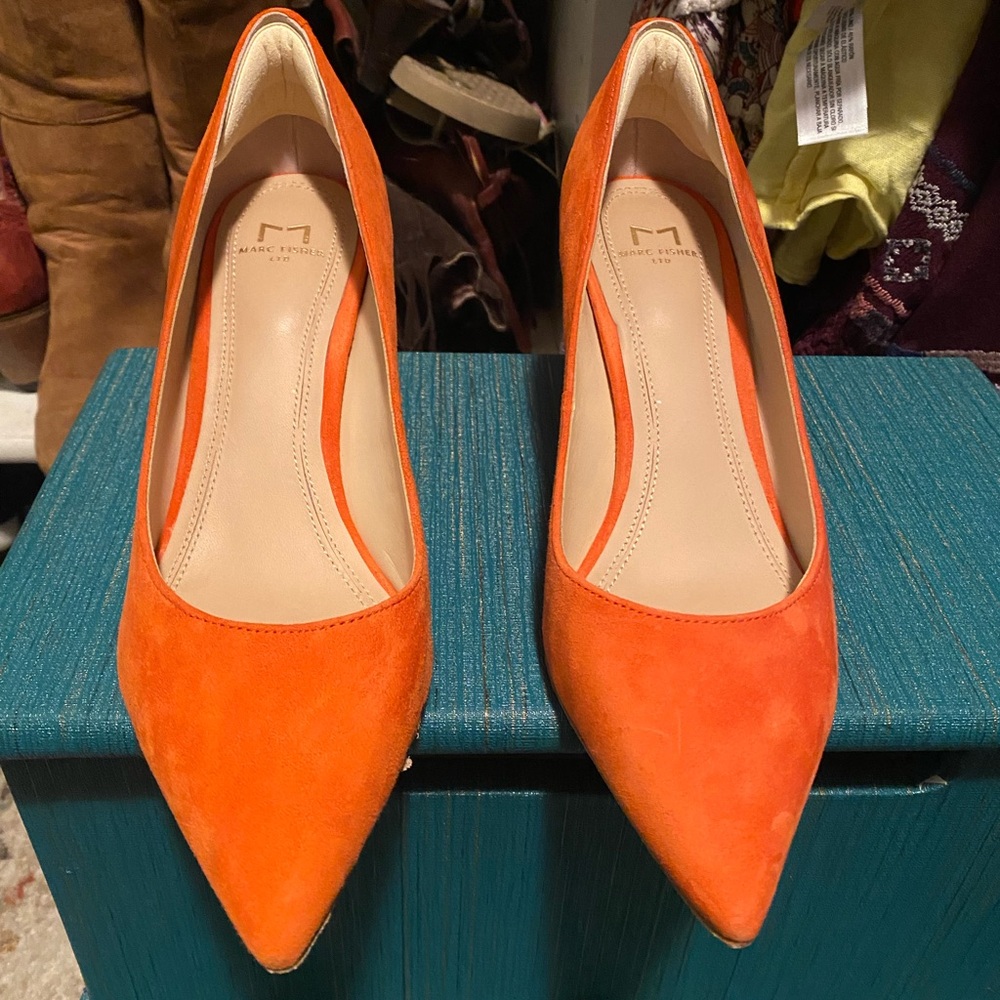 Marc Fisher Orange Heels